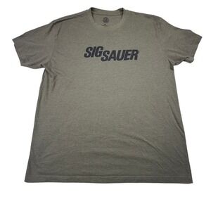 SIG Sauer T Shirt Mens XL Olive Green Short Sleeve Logo Casual Tee